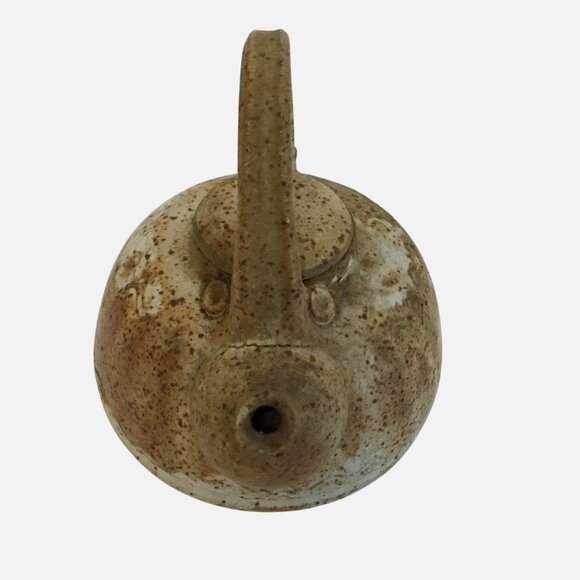 Vintage Wabi-Sabi 6.5" Signed Studio Pottery Stoneware Teapot Speckled/Ash Glaze - Picture 2 of 13